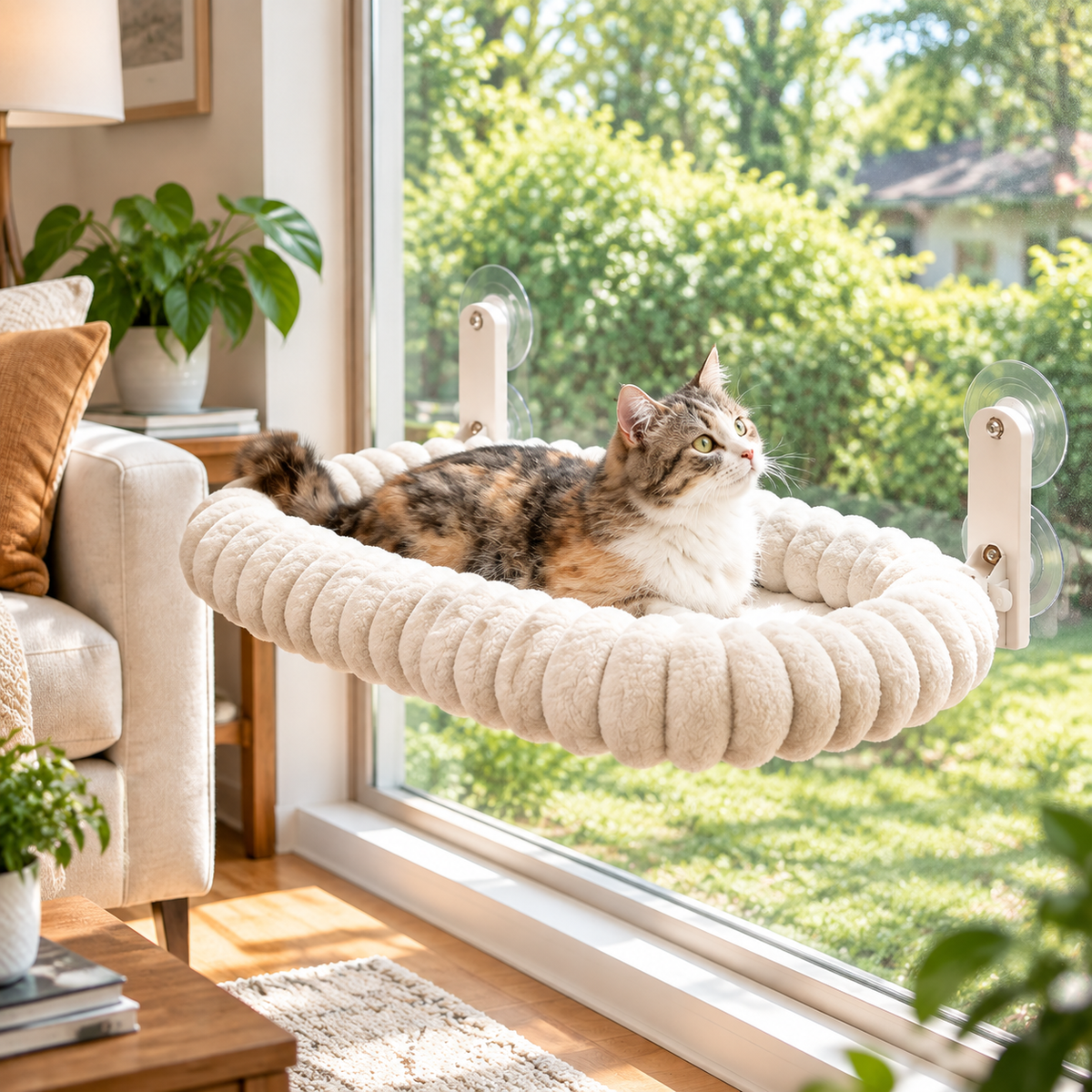 Cat Window Perch with Foldable Hammock Bed