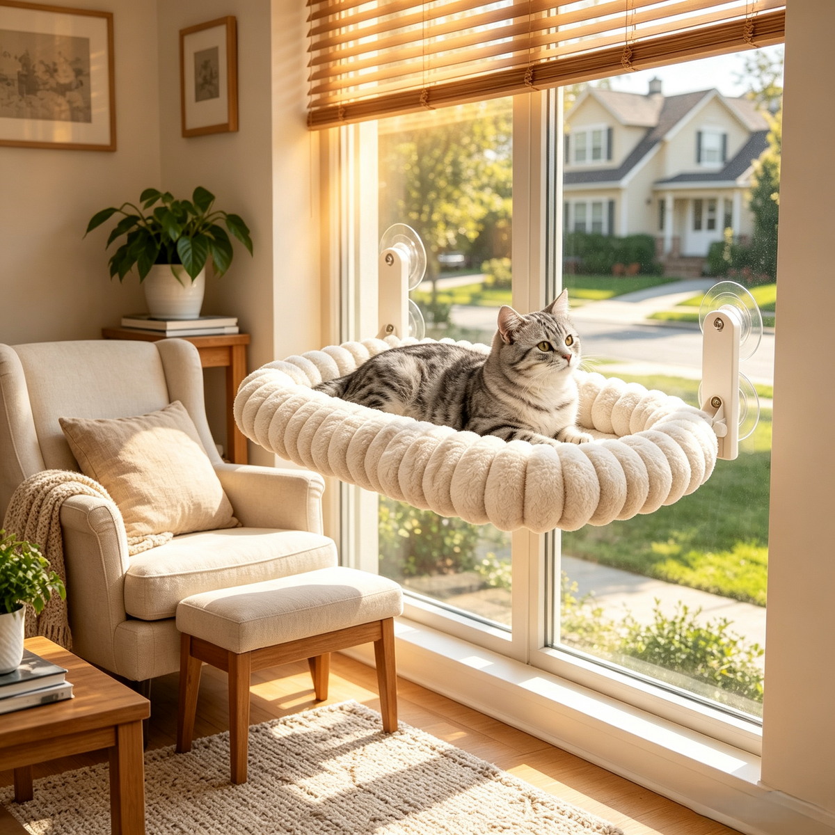 Cat Window Perch with Foldable Hammock Bed