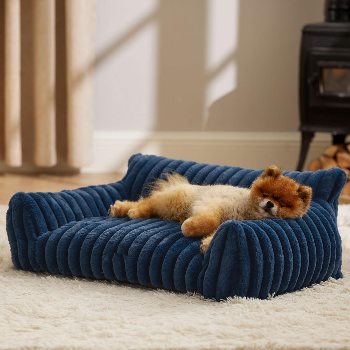 Fluffy Pet Couch Bed with Removable Washable Cover